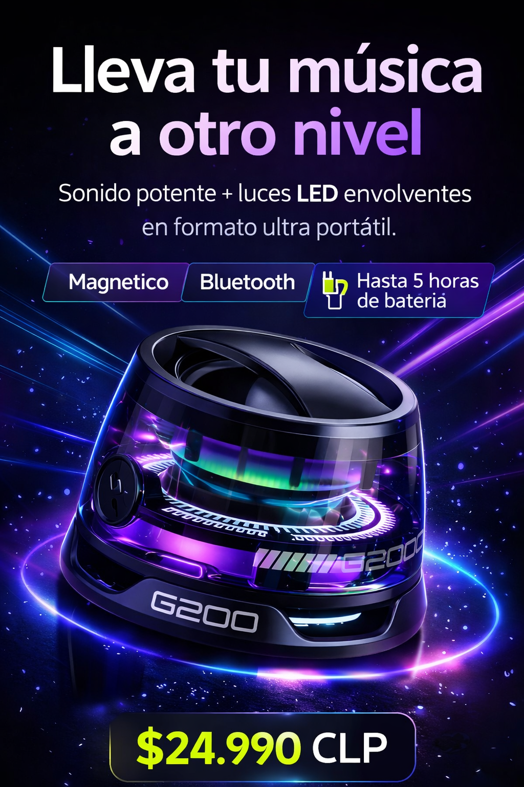 MagBoom Pro® El parlante magnético portátil que se queda contigo